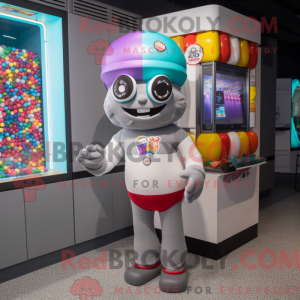 Grey Gumball Machine maskot...