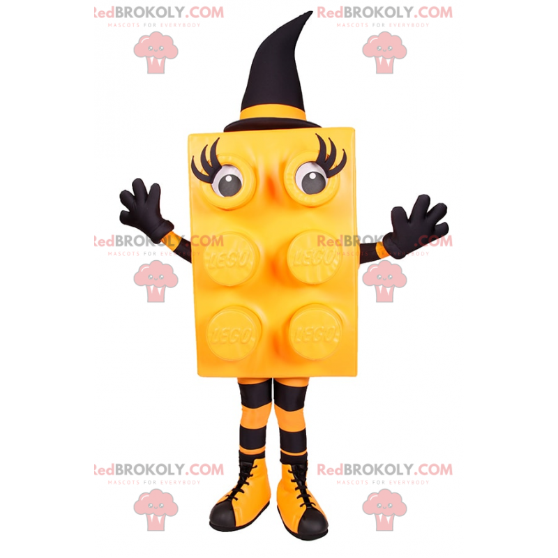 Lego brick mascot - yellow witch - Redbrokoly.com