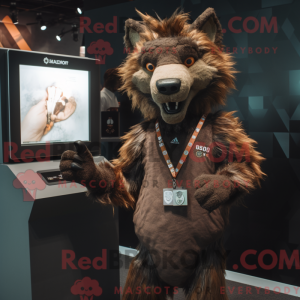 Brown Hyena mascot costume...