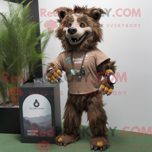 Brown Hyena mascot costume...