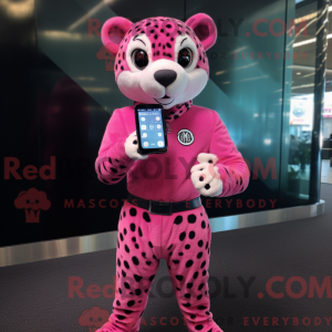 Pink Cheetah mascot costume...