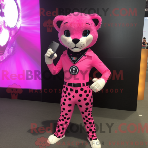 Pink Cheetah mascot costume...