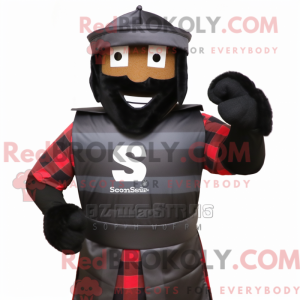 Sort Spartan Soldier maskot...