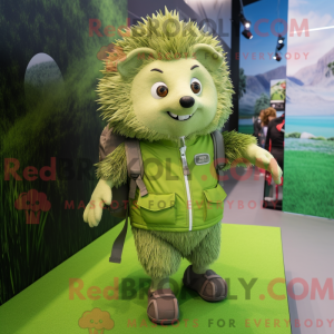Lime Green Hedgehog maskot...