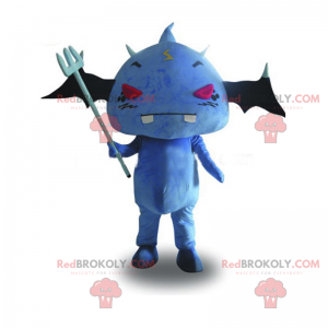 Blue bat mascot and red eyes - Redbrokoly.com