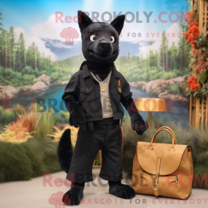 Black Dingo mascottekostuum...