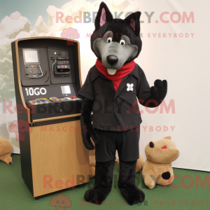 Black Dingo mascot costume...