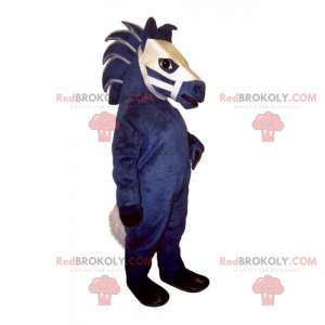 Blauw en wit paard mascotte - Redbrokoly.com