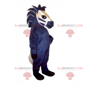 Mascotte cheval bleu et blanc - Redbrokoly.com