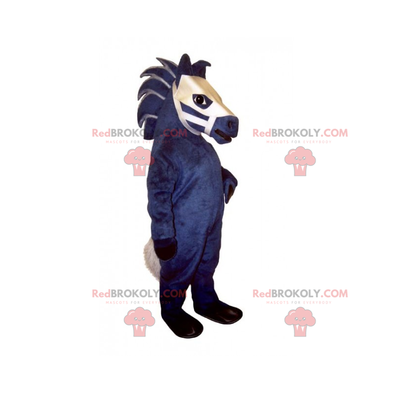 Blå og hvid hestemaskot - Redbrokoly.com Blå og hvid hestemaskot - Redbrokoly.com