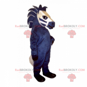 Mascota del caballo azul y blanco - Redbrokoly.com