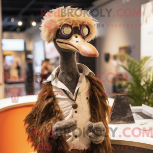 Brun struds maskot kostume...