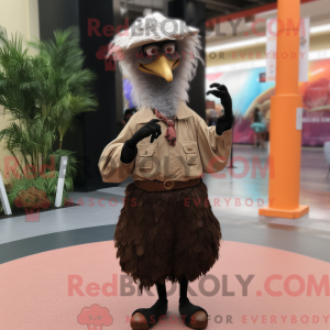Mascotte d Autruche marron...