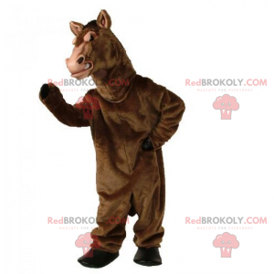Mascotte van glanzend bruin paard - Redbrokoly.com