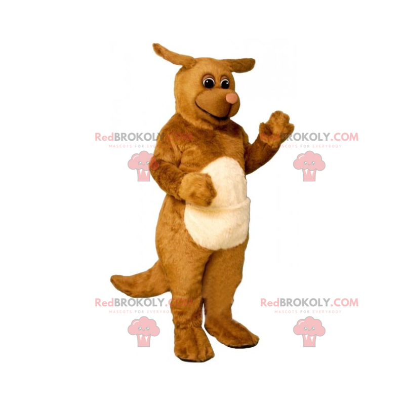 Brown dog mascot with small ears - Redbrokoly.com