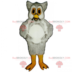 Owl mascot with yellow eyes - Redbrokoly.com