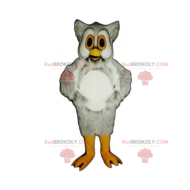 Owl mascot with yellow eyes - Redbrokoly.com