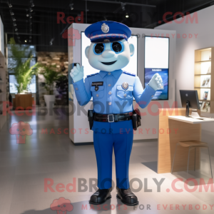 Blue Police Officer mascot...