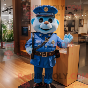 Blue Police Officer mascot...