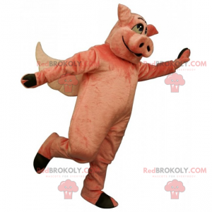 Mascotte cochon avec des ailes - Redbrokoly.com