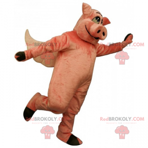 Schweinemaskottchen mit Flügeln - Redbrokoly.com