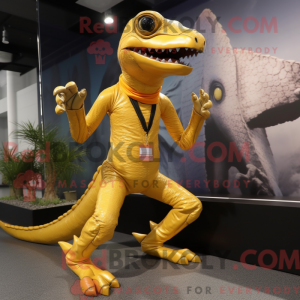 Guld Coelophysis maskot...