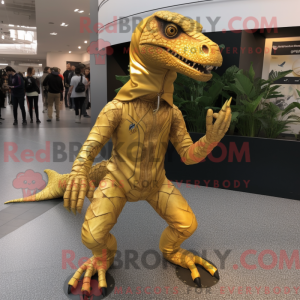 Guld Coelophysis maskot...