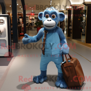 Blue Monkey maskot kostume...