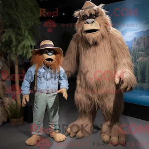 Tan Sasquatch maskot...
