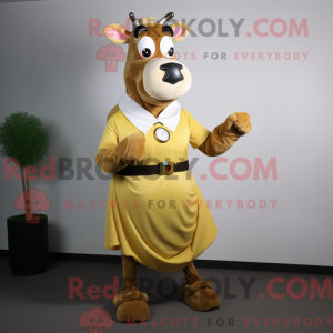 Cream Jersey Cow mascot...