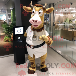 Cream Jersey Cow maskot...