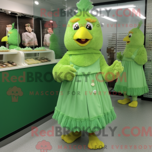 Grøn Fried Chicken maskot...