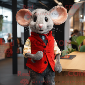 Rød mus maskot kostume...