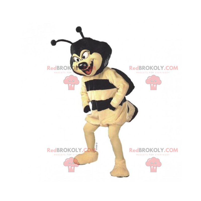 Bee maskot med svart hode - Redbrokoly.com