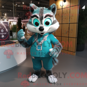 Máscara Teal Raccoon com...