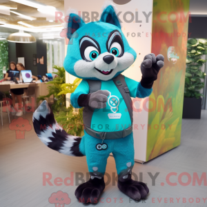 Máscara Teal Raccoon com...