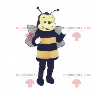 Bienenmaskottchen mit rundem Gesicht - Redbrokoly.com