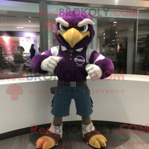 Purple Falcon mascot...