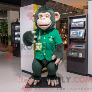 Grøn chimpanse maskot...