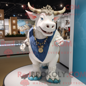 Hvit Minotaur maskotka...