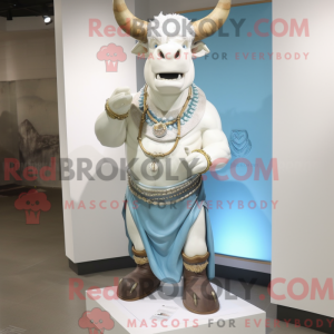 Hvid Minotaur maskot...