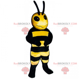 Bienenmaskottchen mit langen Antennen - Redbrokoly.com