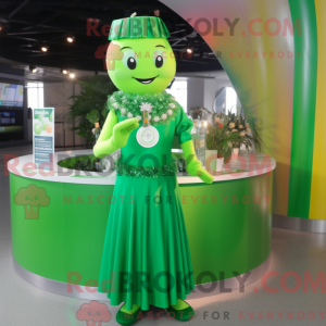 Green Champagne mascot...