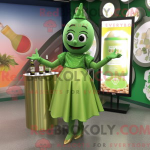 Grøn Champagne maskot...