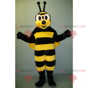 Bijenmascotte met grote ogen en lachend - Redbrokoly.com