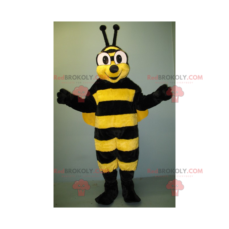 Bee mascot with big eyes and smiling - Redbrokoly.com