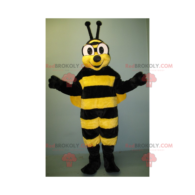 Mascotte d'abeille avec des grands yeux et souriantes -
