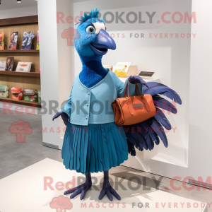 Blå Fasan maskot kostume...