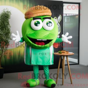 Grøn hamburger maskot...