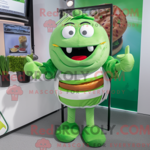 Green Hamburger mascot...